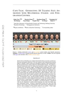 Cafe-Talk: Generating 3D Talking Face Animation with Multimodal Coarse- and Fine-grained Control