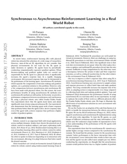 Synchronous vs Asynchronous Reinforcement Learning in a Real World Robot