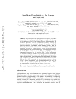 SpecReX: Explainable AI for Raman Spectroscopy