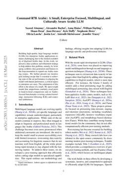 Command R7B Arabic: A Small, Enterprise Focused, Multilingual, and Culturally Aware Arabic LLM