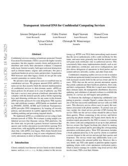 Transparent Attested DNS for Confidential Computing Services