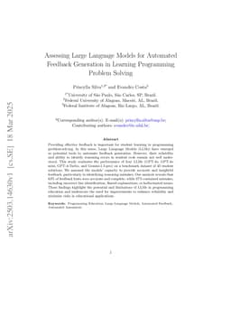 Assessing Large Language Models for Automated Feedback Generation in Learning Programming Problem Solving