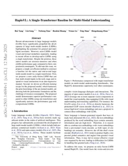 HaploVL: A Single-Transformer Baseline for Multi-Modal Understanding