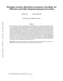 Strategic resource allocation in memory encoding: An efficiency principle shaping language processing