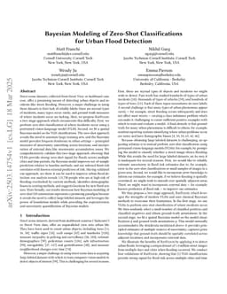 Bayesian Modeling of Zero-Shot Classifications for Urban Flood Detection