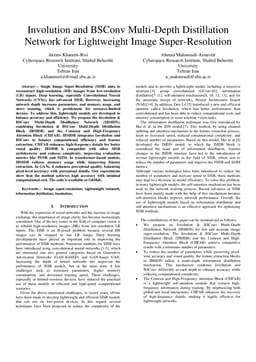Involution and BSConv Multi-Depth Distillation Network for Lightweight Image Super-Resolution