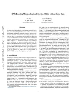 RAT: Boosting Misclassification Detection Ability without Extra Data