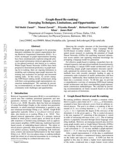Graph-Based Re-ranking: Emerging Techniques, Limitations, and Opportunities