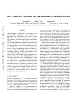 H2ST: Hierarchical Two-Sample Tests for Continual Out-of-Distribution Detection
