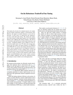 On the Robustness Tradeoff in Fine-Tuning