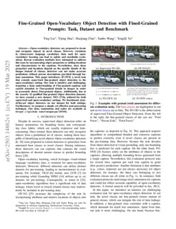 Fine-Grained Open-Vocabulary Object Detection with Fined-Grained Prompts: Task, Dataset and Benchmark