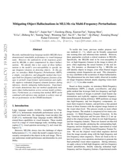 Mitigating Object Hallucinations in MLLMs via Multi-Frequency Perturbations