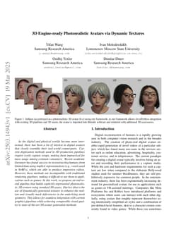 3D Engine-ready Photorealistic Avatars via Dynamic Textures