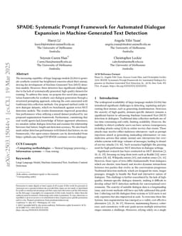 SPADE: Systematic Prompt Framework for Automated Dialogue Expansion in Machine-Generated Text Detection