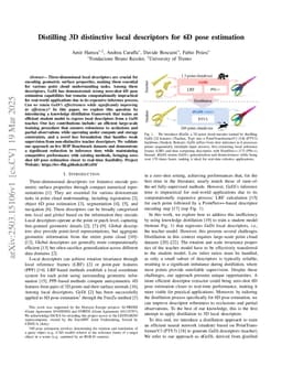 Distilling 3D distinctive local descriptors for 6D pose estimation