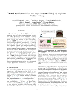 VIPER: Visual Perception and Explainable Reasoning for Sequential Decision-Making