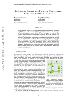 Reasoning Effort and Problem Complexity: A Scaling Analysis in LLMs