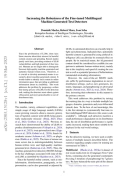 Increasing the Robustness of the Fine-tuned Multilingual Machine-Generated Text Detectors