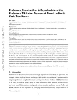 Preference Construction: A Bayesian Interactive Preference Elicitation Framework Based on Monte Carlo Tree Search