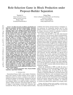 Role-Selection Game in Block Production under Proposer-Builder Separation