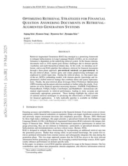 Optimizing Retrieval Strategies for Financial Question Answering Documents in Retrieval-Augmented Generation Systems