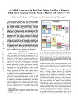 A Unified Framework for Real-Time Failure Handling in Robotics Using Vision-Language Models, Reactive Planner and Behavior Trees