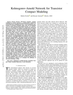 Kolmogorov-Arnold Network for Transistor Compact Modeling