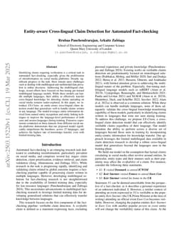 Entity-aware Cross-lingual Claim Detection for Automated Fact-checking