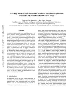 PAPI-Reg: Patch-to-Pixel Solution for Efficient Cross-Modal Registration between LiDAR Point Cloud and Camera Image