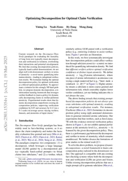 Optimizing Decomposition for Optimal Claim Verification