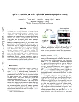 EgoDTM: Towards 3D-Aware Egocentric Video-Language Pretraining