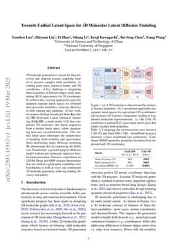 Towards Unified Latent Space for 3D Molecular Latent Diffusion Modeling