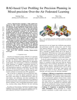 RAG-based User Profiling for Precision Planning in Mixed-precision Over-the-Air Federated Learning