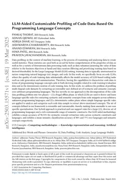 LLM-Aided Customizable Profiling of Code Data Based On Programming Language Concepts