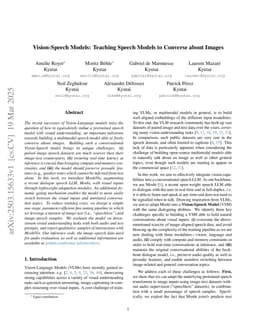 Vision-Speech Models: Teaching Speech Models to Converse about Images