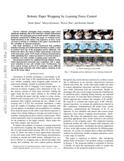 Robotic Paper Wrapping by Learning Force Control
