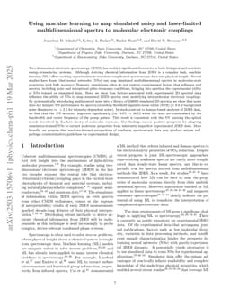 Using machine learning to map simulated noisy and laser-limited multidimensional spectra to molecular electronic couplings