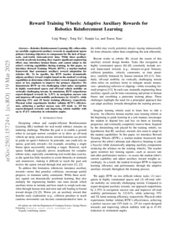 Reward Training Wheels: Adaptive Auxiliary Rewards for Robotics Reinforcement Learning