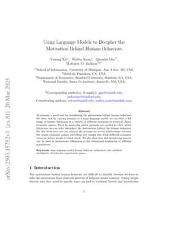 Using Language Models to Decipher the Motivation Behind Human Behaviors