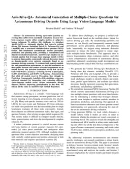 AutoDrive-QA- Automated Generation of Multiple-Choice Questions for Autonomous Driving Datasets Using Large Vision-Language Models