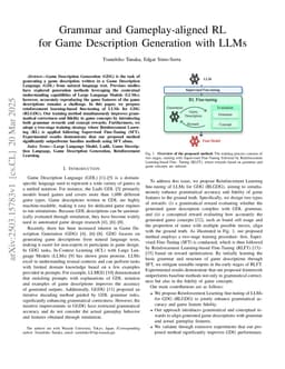 Grammar and Gameplay-aligned RL for Game Description Generation with LLMs