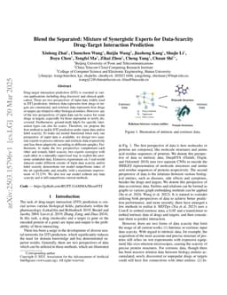 Blend the Separated: Mixture of Synergistic Experts for Data-Scarcity Drug-Target Interaction Prediction