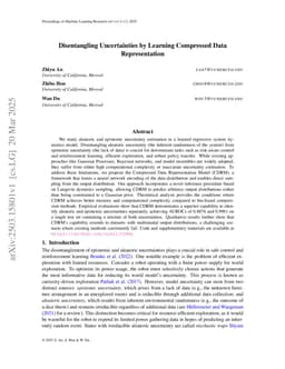 Disentangling Uncertainties by Learning Compressed Data Representation