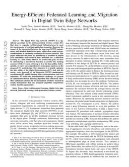 Energy-Efficient Federated Learning and Migration in Digital Twin Edge Networks
