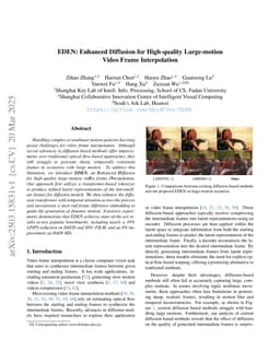 EDEN: Enhanced Diffusion for High-quality Large-motion Video Frame Interpolation