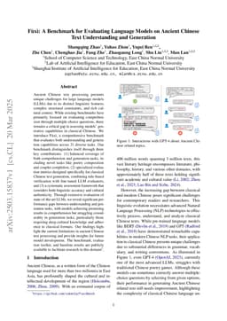 Fùxì: A Benchmark for Evaluating Language Models on Ancient Chinese Text Understanding and Generation