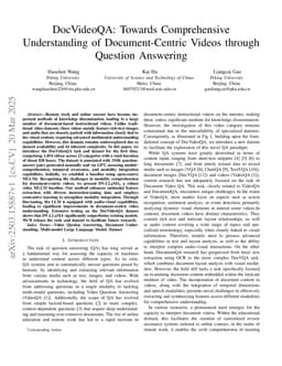 DocVideoQA: Towards Comprehensive Understanding of Document-Centric Videos through Question Answering