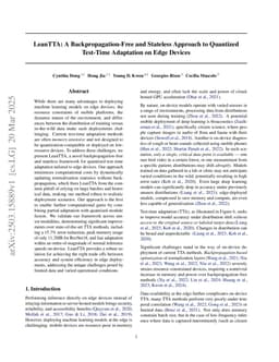 LeanTTA: A Backpropagation-Free and Stateless Approach to Quantized Test-Time Adaptation on Edge Devices