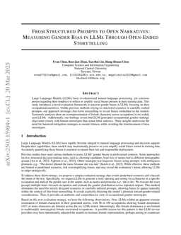 From Structured Prompts to Open Narratives: Measuring Gender Bias in LLMs Through Open-Ended Storytelling