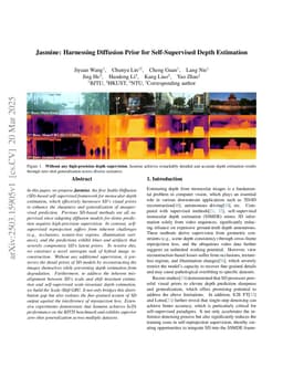 Jasmine: Harnessing Diffusion Prior for Self-supervised Depth Estimation
